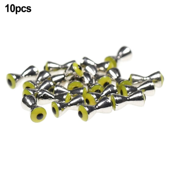 Splihome 10Pcs Fly Tie Material Fly Bait Eyes Fly Tying Materials Dumbbell Shape 3.2Mm 4.0Mm 4.8Mm Fishing Fishing Tool Accessories，Yellow M