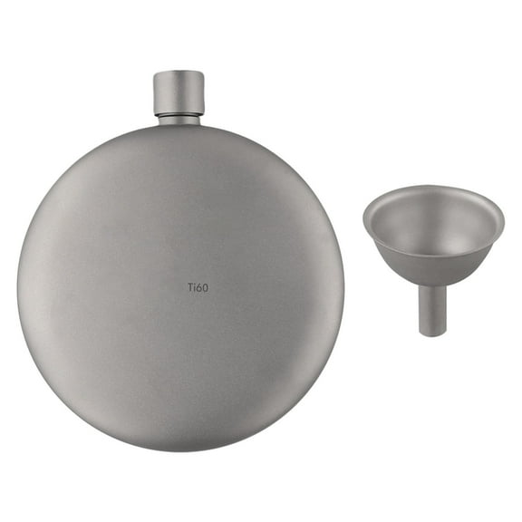 Splihome 170Ml Ti60 Hip Flask with Refill Funnel for Camping Backpacking Traveling