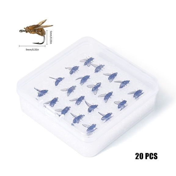 Splihome 20/10Pcs Fly Fishing Hook Lure Bait Fly Hook Silicone Bait with High Carbon Steel Fish Hook for Trout Perch Grayling Salmon,Sizes 20Pcs