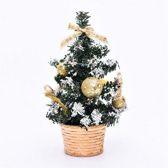 Splihome 20Cm Artificial Table Mini Christmas Tree Home Decoration Festival Miniature Gold 1#