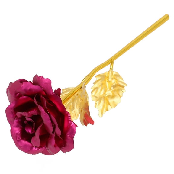 Splihome 24K Gold Plated Foil Rose Artificial Flower For Valentine Mother Day Wife Rose red