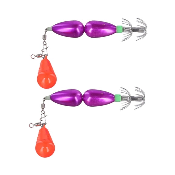 Splihome 2Pcs 90Mm Fishing Hooks Squid Hook Octopus Hook Fishing Tackle,3#