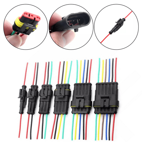 Splihome 5 Pin Electrical Wire Connectors 5 Way Waterproof Male and Female Plug for Car Truck, Motorcycles Marine Boat and Other Wire Connection