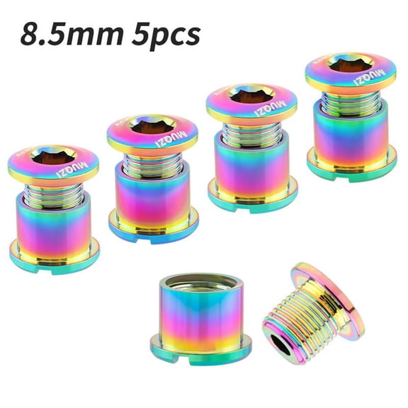 Splihome 5Pcs Double Chainring Bolts 7075 Aluminum Alloy Lightweight Chainwheel Bolts,Multicolour