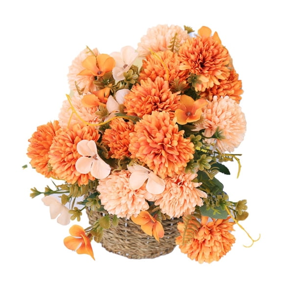 Splihome Artificial Chrysanthemum Bouquet Wedding Decoration Silk Fake Flowers orange