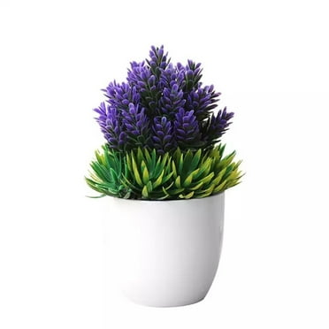 Splihome Artificial Simulation Bonsai Flowers Tree Pot Fake Potted Plant Home Table Decor Purple