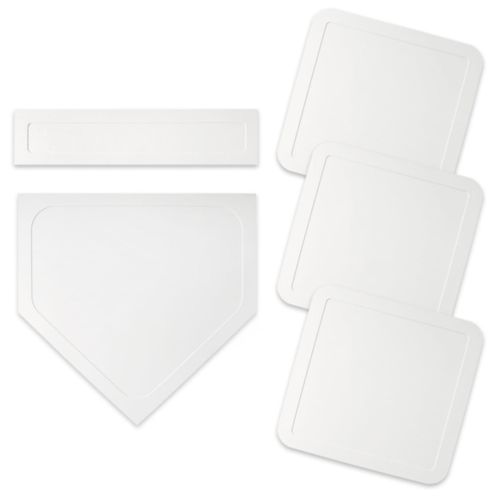 Splihome Baseball Bases Set 5 Piece Baseball Rubber Base Baseball Practice Equipment White