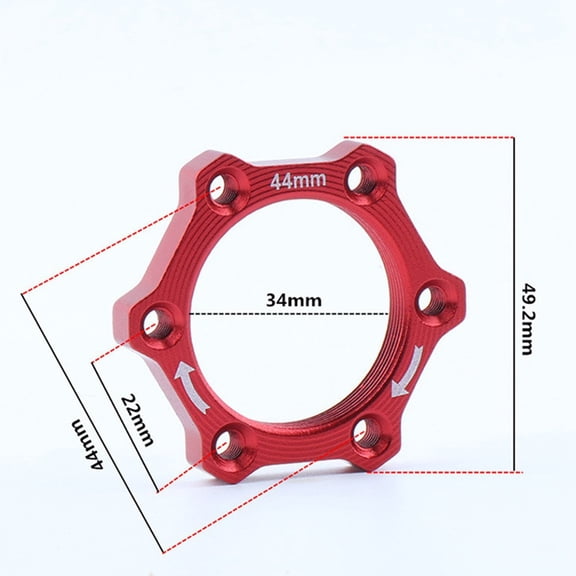 Splihome Bike Bicycle Freewheel Threaded Hubs Disk Disc Brake Rotor Flange Adapter Red