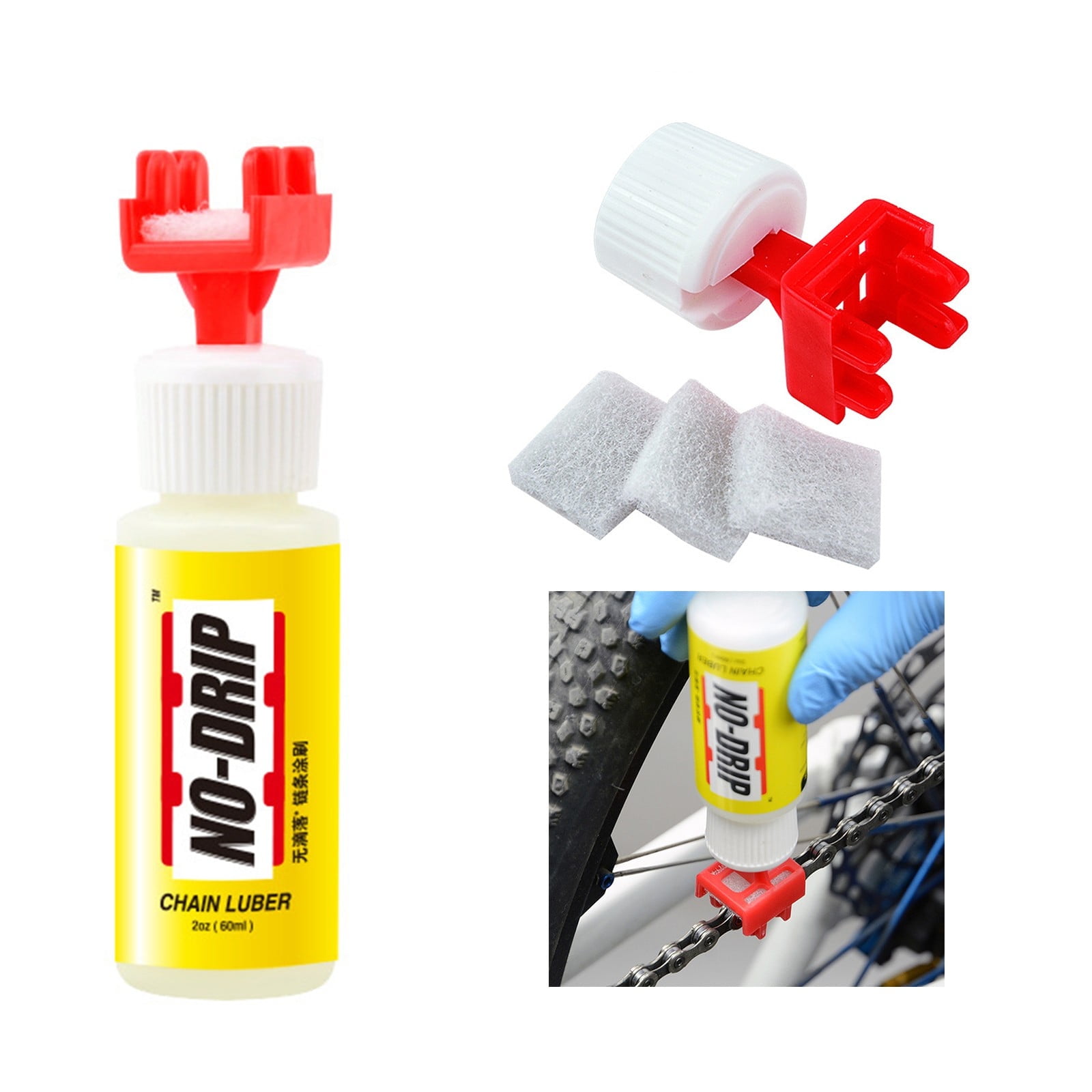 Splihome Bike Chain Gear Oiler Bike Chain Lubricant Applicator Chain Gear Oiler Cleaner formotorcycle Bicycle Chain Dailycare Repair Tool