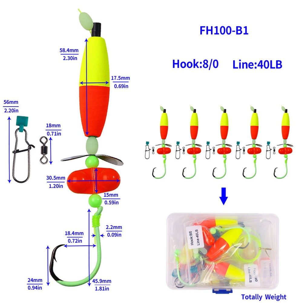 Splihome Catfish Rigs Circle Hooks Adjustable Floats Captivating Sound ...