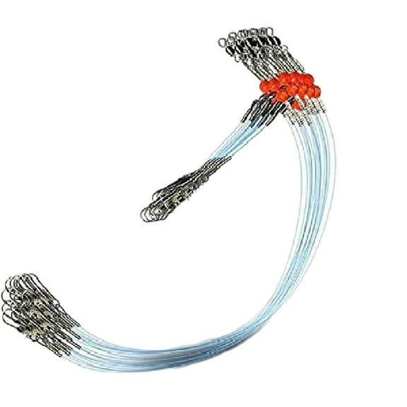 Splihome Fishing Leaders with Snap Swivels Fishing Wire Rig For Lures Bait Or Hooks 1 blue head