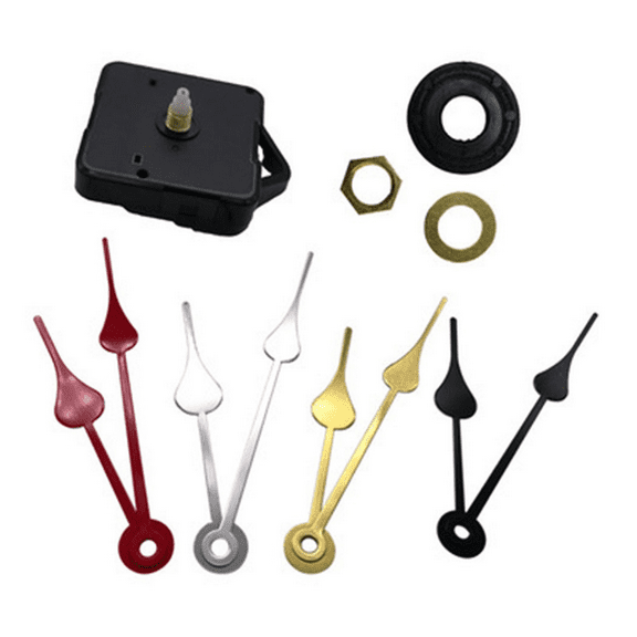Splihome Gold Long Hand Quartz Clock Movement Mechanism DIY Kit Battery Powered Hand Tool,Quartz Clock Movement Replacement Parts