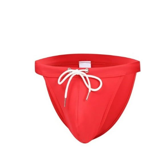 Splihome Men Swimwear Swim Underwear Briefs Bikini Beachwear Swimming Trunks M-Xxl Swimwear Boxers Patchwork Color Hot Sell Summer 2024，Red Xl