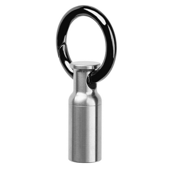 Splihome Tiny & Waterproof Titanium Pill Holder Keychain Fob for Outdoor Adventures