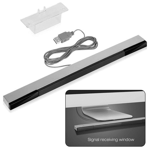 Splihome USB Wired for Wii Sensor Bar, Replacement infrared Ir Ray Motion Sensor Bar, Replacement USB Wired infrared Ray Sensor Bar for N S and Wii U Console