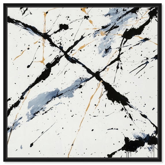 Splintered Impact II Canvas Digital Abstract Art by Art Remedy, Black Frame, 24 x 24