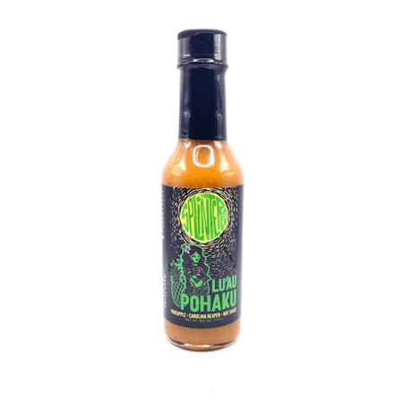 Splintered Sauce™ Lu'au Pohaku Hot Sauce. Carolina Reaper fused Pineapple Hot Sauce. Great for food and drink!