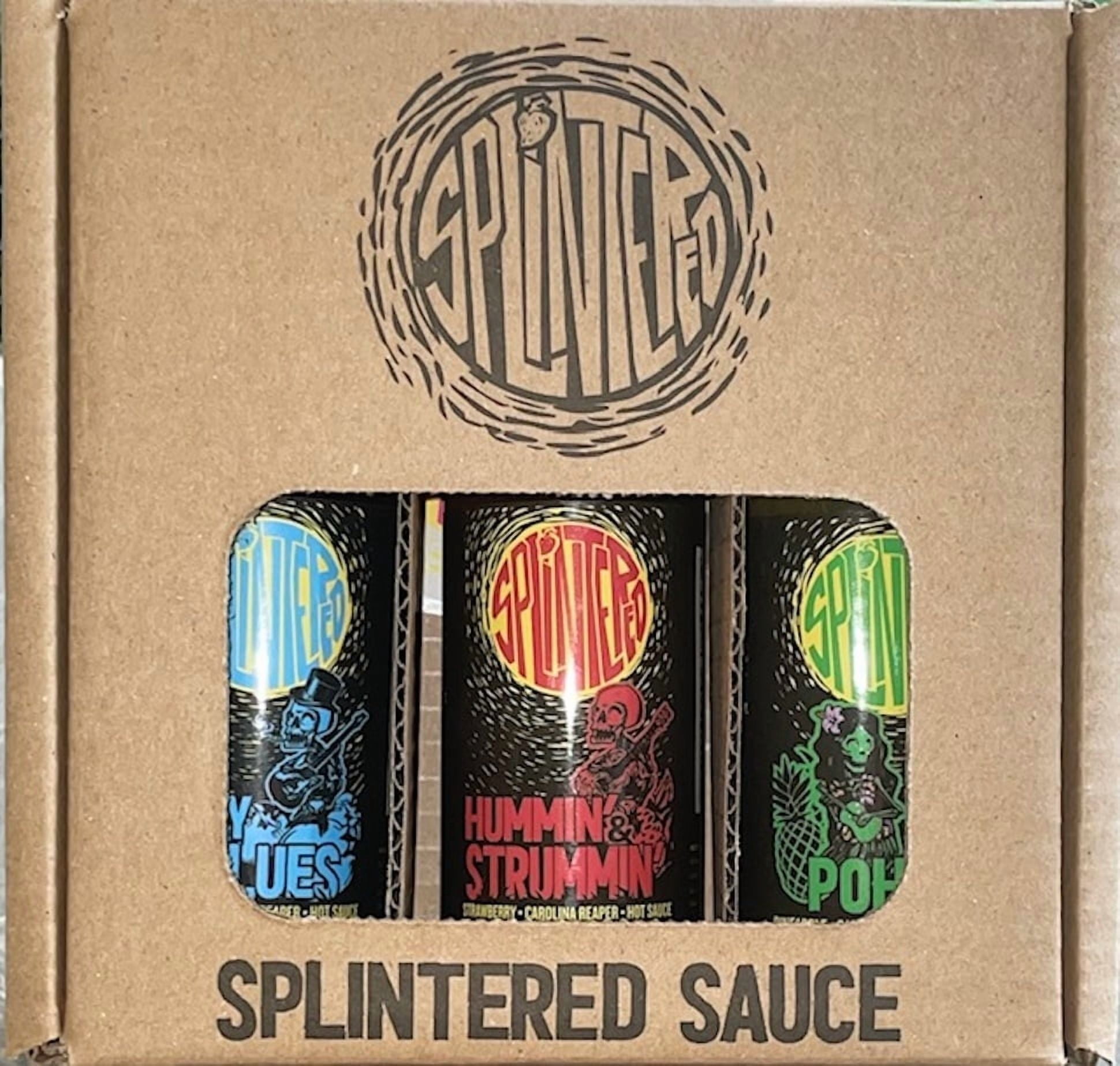 Splintered Sauce™ Trio | Hot Sauce Three-Pack | Carolina Reaper | Strawberry | Blueberry | Raspberry