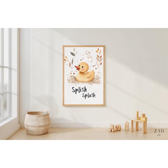Splish Splash Boho Rubber Duck Neutral Art