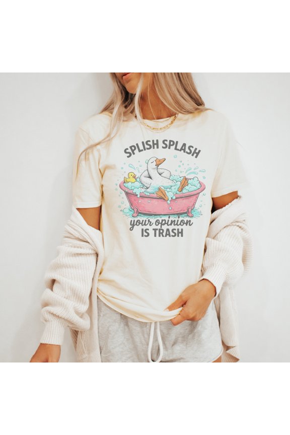Splish Splash Duck Bath Cartoon T-Shirt