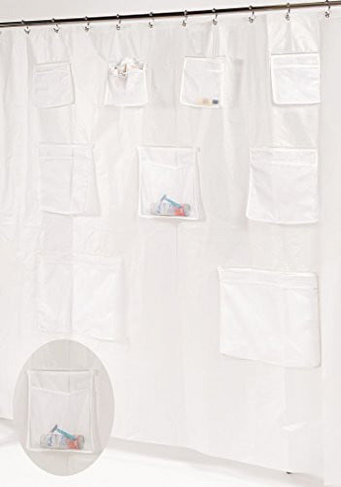 Splish Splash Heavy PEVA NonToxic Shower Curtain Liner with 9 Mesh