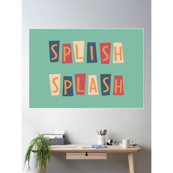Splish Splash Poster Wall Art, Modern Wall Decor For Living Room Bedroom, 8x12 UNFRAMED