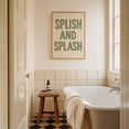 thumbnail image 1 of Splish Splash Sage Green Bathroom Wall Decor Modern Playful Neutral Shower Room Print, Unframed Canvas 8x10in, 1 of 4