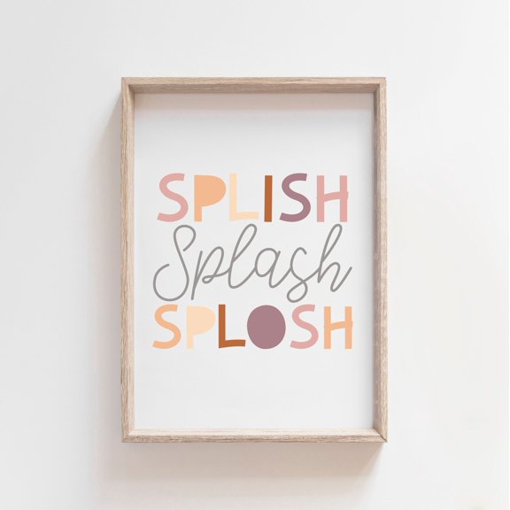 Splish Splash Splosh Bathroom Poster Bathroom Poster Bathroom Wall Art , Poster Print Only