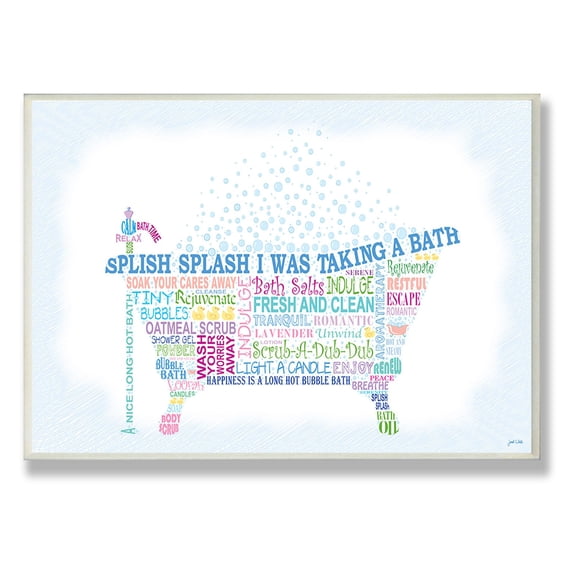 Splish Splash Typography Bathroom Wall Plaque