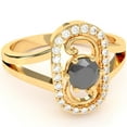 thumbnail image 1 of Split Band Black Onyx Diamond Cocktail Ring In 14k Yellow Gold, 1 of 6