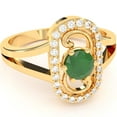 thumbnail image 1 of Split Band Emerald Diamond Cocktail Ring In 14k Yellow Gold, 1 of 6