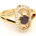 thumbnail image 1 of Split Band Garnet Diamond Cocktail Ring In 14k Yellow Gold, 1 of 6