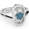 thumbnail image 1 of Split Band Lab-Created Alexandrite Diamond Cocktail Ring In 14k White Gold, 1 of 6