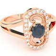 thumbnail image 1 of Split Band Lab-Created Sapphire Diamond Cocktail Ring In 14k Rose Gold, 1 of 6