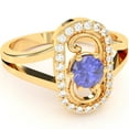 thumbnail image 1 of Split Band Tanzanite Diamond Cocktail Ring In 14k Yellow Gold, 1 of 6