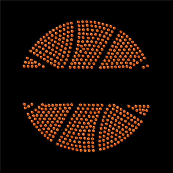 Split Basketball Iron-on Rhinestud Transfer by JCS Rhinestones