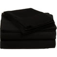 thumbnail image 1 of Split Bed Sheet Set 5 Pieces (1 Flat, 2 Fitted Sheet, 2 Pillow Covers) - 100% Egyptian Cotton - 1100 Thread Count Deep Pocket up to 18" Mattress Size Split Queen Color Black Solid, 1 of 6