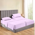 thumbnail image 1 of Split Bed Sheet Set 5 Pieces (1 Flat, 2 Fitted Sheet, 2 Pillow Covers) - 100% Egyptian Cotton - 900 Thread Count Deep Pocket up to 27" Mattress Size Split King Color Lavender Solid, 1 of 5