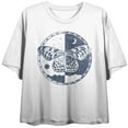 thumbnail image 1 of Split Butterfly Day & Night Crew Neck Short Sleeve Women's White Crop T-shirt-2XL, 1 of 3