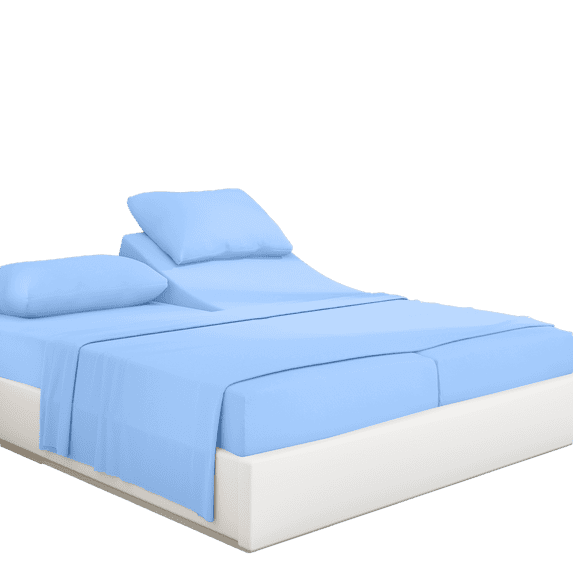 PRATYUX Split Cal-King 7-PC Sheet Set - 800-TC 100% Egyptian Cotton, 15" Deep Pockets - Light Blue