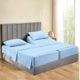 thumbnail image 1 of Split Cal-King Sheets Sets for Adjustable Bed Cotton, Luxury Sheets Egyptian Cotton - 500 TC - Designed for Split Bed, Fit ( 25-30" Inch Deep Pockets ) ( Split-California King ) Light Blue Solid, 1 of 5