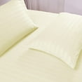 thumbnail image 1 of Split Cal King Size Bed Sheet Set 5 Piece, ( 2 Fitted Sheet, 1 Flat Sheet and 2 Pillowcases ) 100% Egyptian Cotton, 15" Deep Pocket, 600 Thread Count, Cool and Breathable - -Ivory Stripe, 1 of 5
