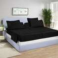 thumbnail image 1 of Split-California King Bed Sheet Set (5-Pieces) Adjustable Bed Sheets - 800 Thread Count 100% Egyptian Cotton - 21" Deep Pocket of Fitted Sheet -(Split California King, Black Solid), 1 of 8
