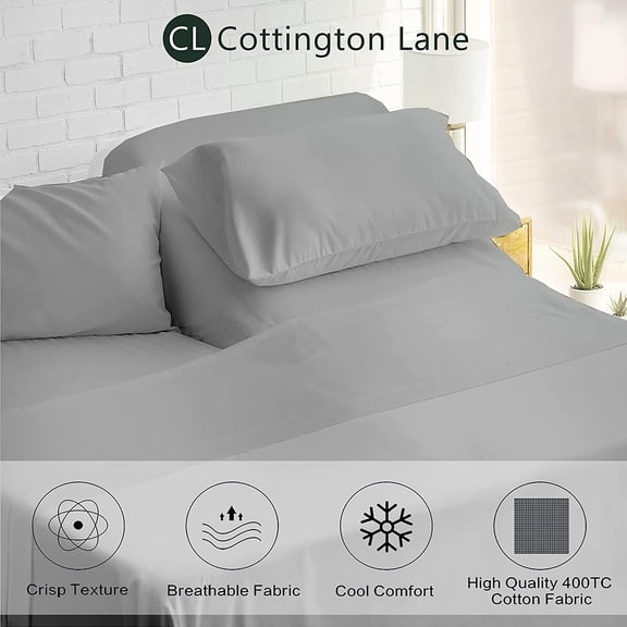 Split California King Sheets Sets For Adjustable Beds - California King Split Sheets - Split California King Bed Sheet Set 5 Piece - Cotton Split Cal King Sheets Sets For Adjustable Bed(Light Grey)