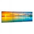 thumbnail image 1 of Split Canvas Wall Art Decor - Large Panoramic Sunset Ocean Wall Art, 3 Panels Hanging Canvas Art Set - Decorative Wall Art Prints for Living Room, Bedroom, Office, Home Decor, Gift, 24x72 Inch, 1 of 8