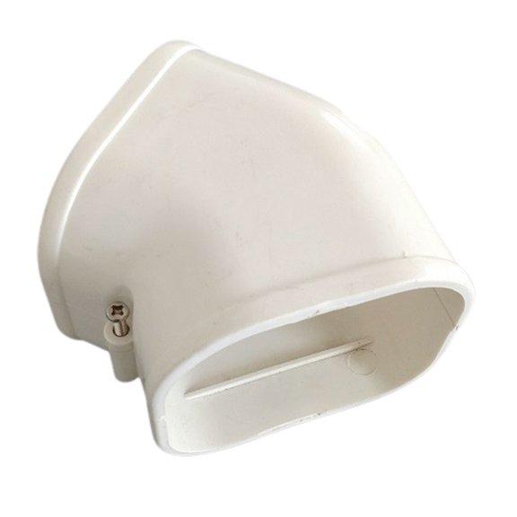 Split & Central A/C PVC Line Cover Kit - Wall Entry Cap, 90° Flat Elbow, 90° Elbow, Coupling, End Cap, 135° Flat Elbow, Wall Cap - Weather Resistant, Paintable White Decorative Duct Cover