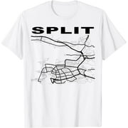 Split City Street Map Croatia Souvenir T-Shirt