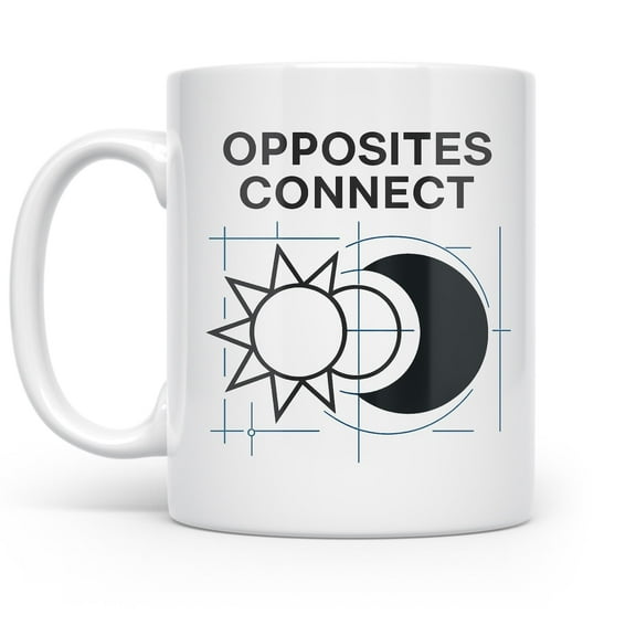 Split-Color 11 oz Coffee Mug - Gift for Couples White Ceramic