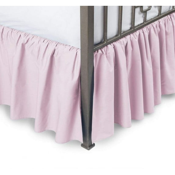 Split Corner Ruffle Bed Skirts 12" Drop, Fully Elastic Dust Ruffle, 100% Microfiber, Split Corner Bed Skirt Fade Resistant, Machine Washable Luxurious Fabric, Queen Size - Lavender Solid.