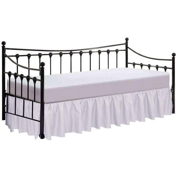 Split Corner Ruffle Bed Skirts 14" Drop, Fully Elastic Dust Ruffle, 100% Microfiber, Split Corner Bed Skirt Fade Resistant, Machine Washable Luxurious Fabric, Full Size - White Solid.